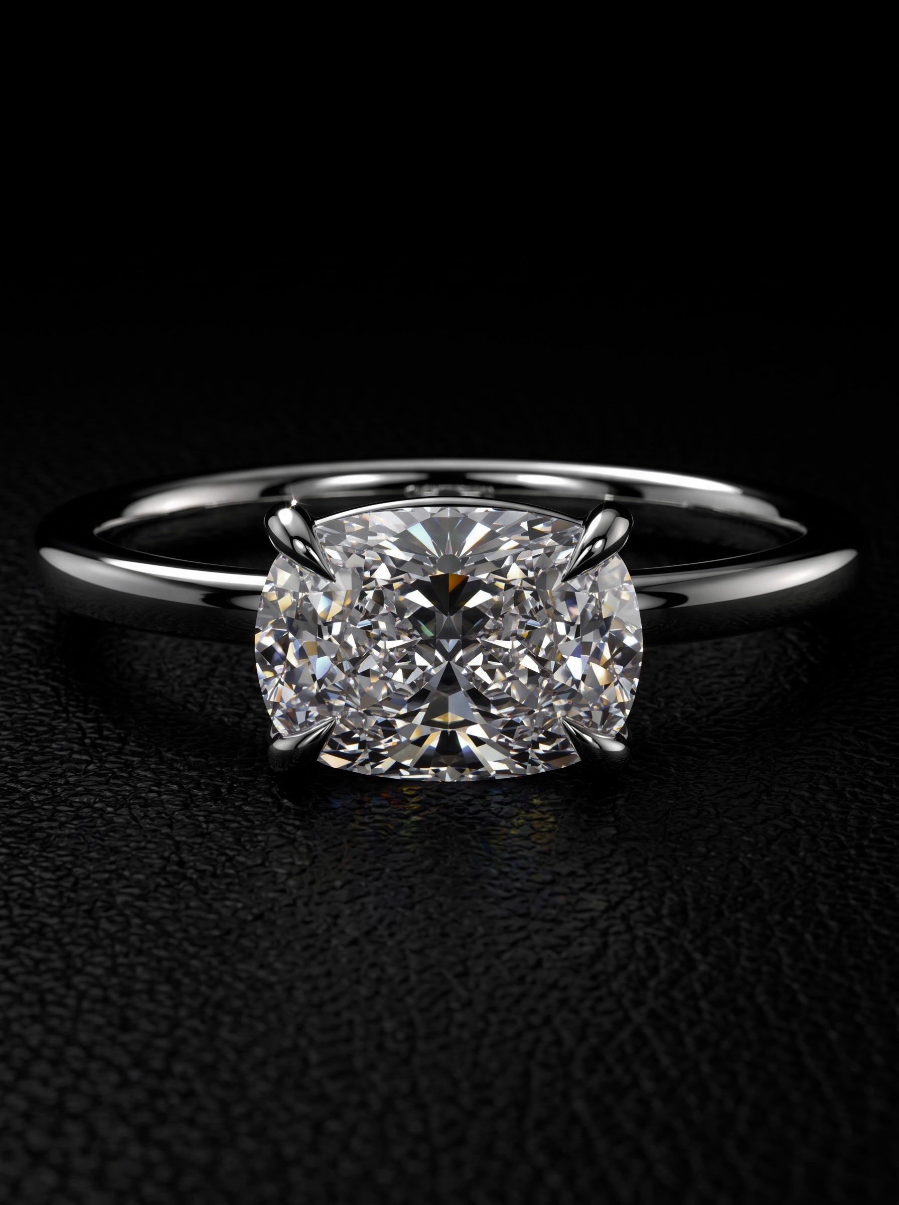 3.0ct Cushion-Cut East–West Solitaire
