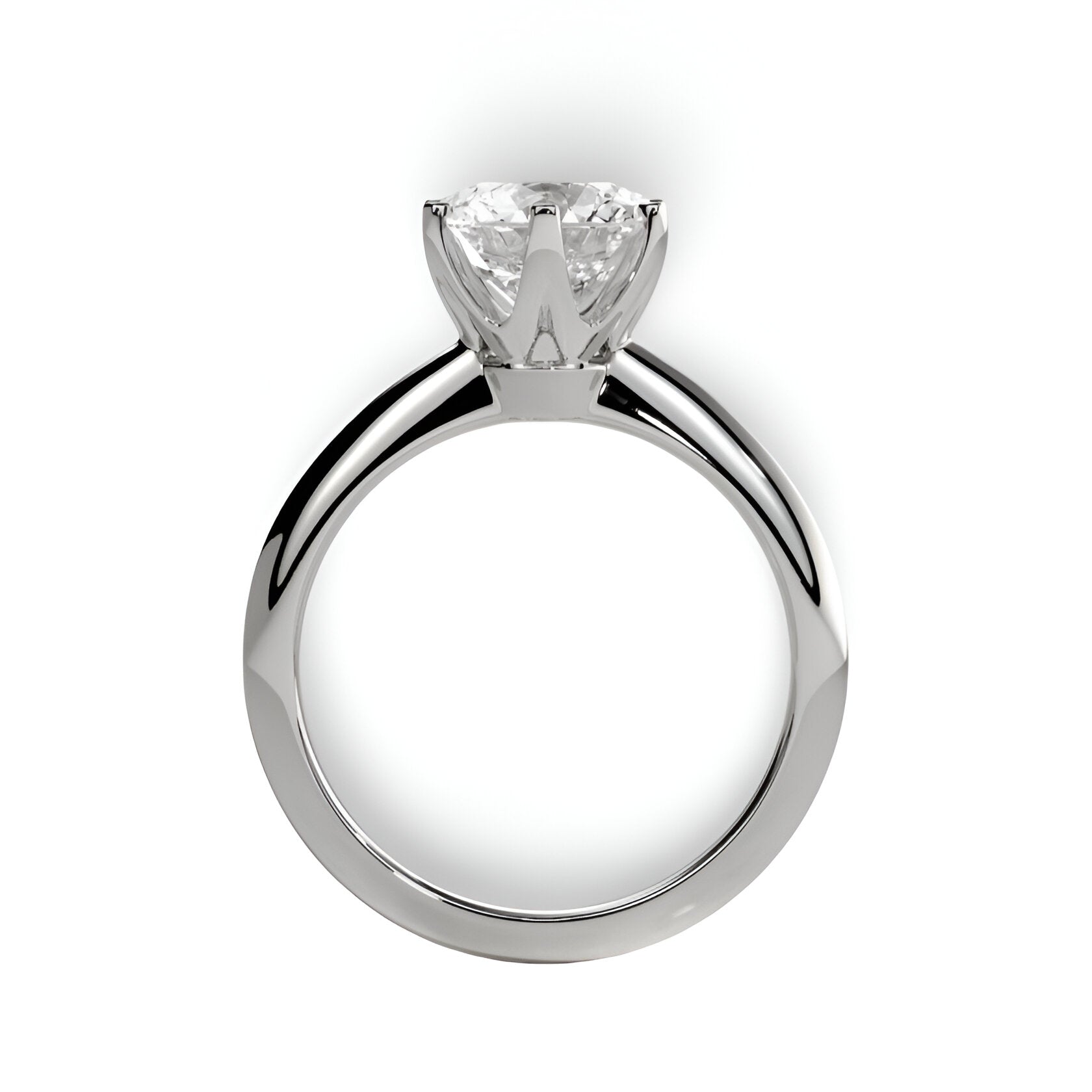 2.0ct Premium Round Brilliant Solitaire • 6-Claw Tiffany Setting — Sterling Silver & White Gold