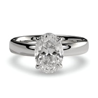 3.0ct Oval Cut Hidden Halo Solitaire – Sterling Silver & White Gold Edition