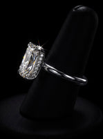 3.0CT Radiant-Cut Moissanite · Hidden Halo · Solitaire Setting · Sterling Silver / White Gold
