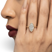 4.0ct Marquise Cut Bezel Ring in 9-18K Yellow Gold