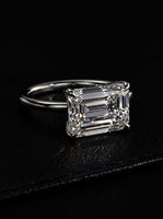 3.0ct Emerald-Cut East–West Hidden Halo Solitaire