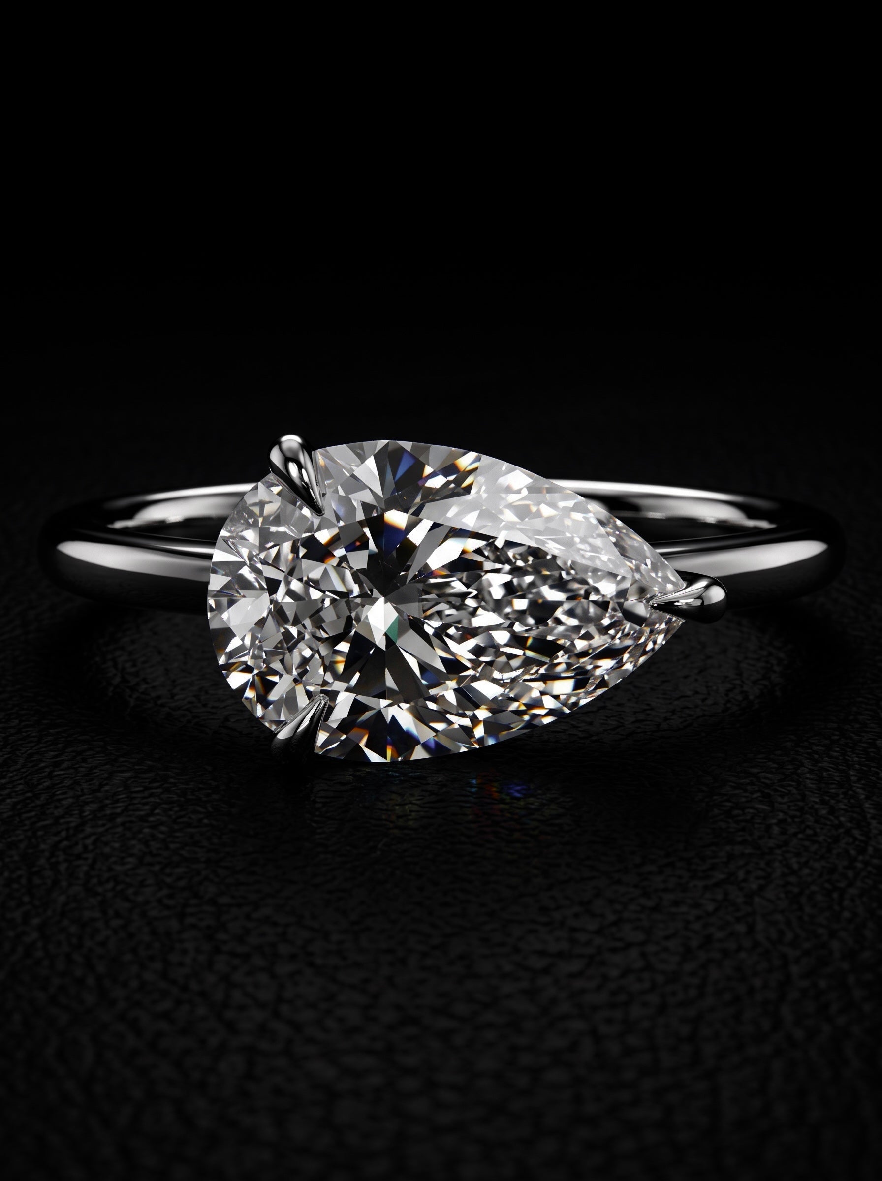3.0ct Pear-Cut East–West Solitaire