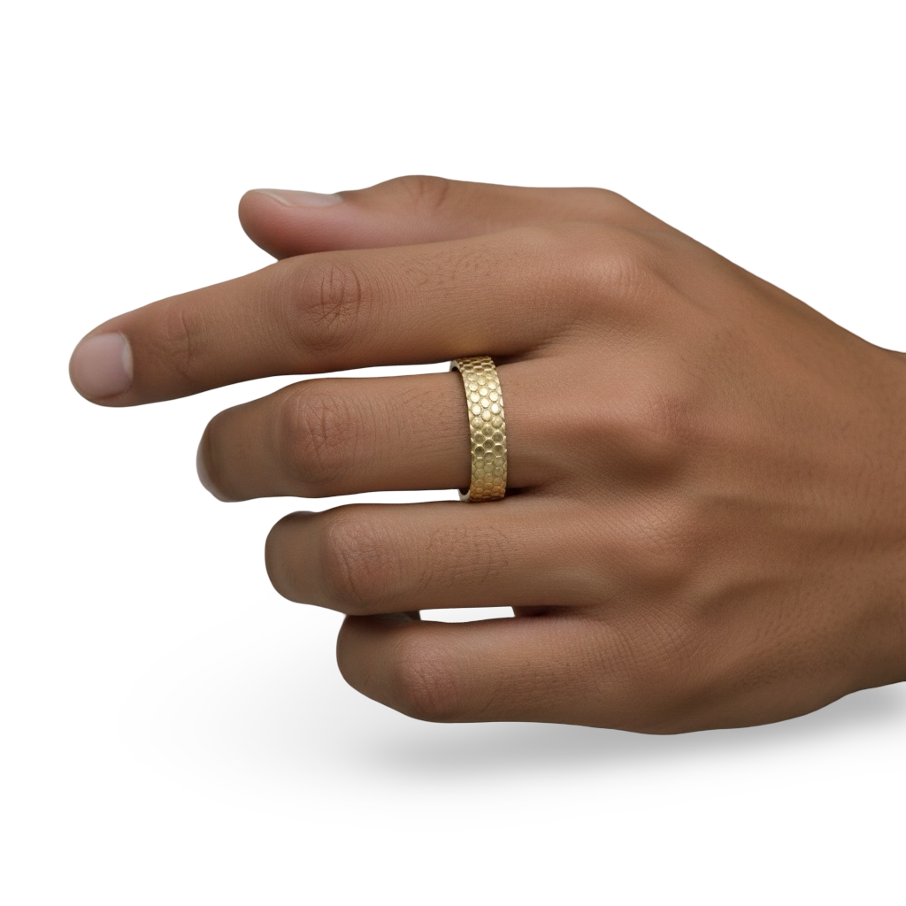 MG NOVO Carved Gold Band | 9-18K Yellow Gold