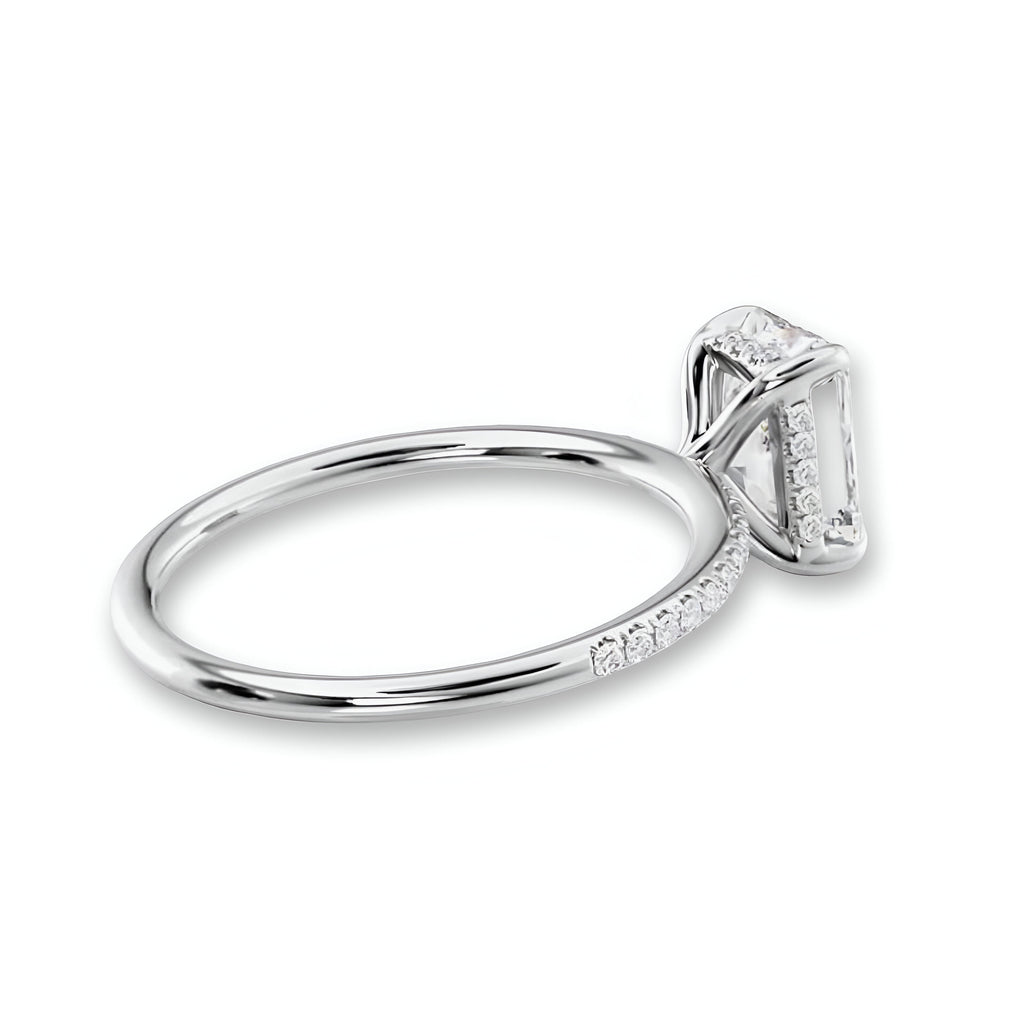 4.0CT Radiant Cut W/ Hidden Halo Set in Pavé MG ESSENCE