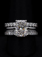 3.0CT Radiant-Cut Moissanite · Hidden Halo Solitaire · Pavé Band · Channel-Set Band