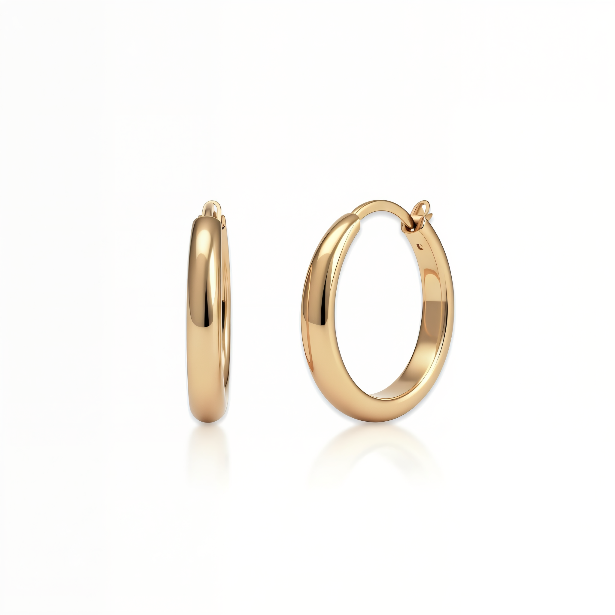 Classic 2 mm Solid 9K Yellow Gold Hoop Earrings – Timeless Everyday Luxury