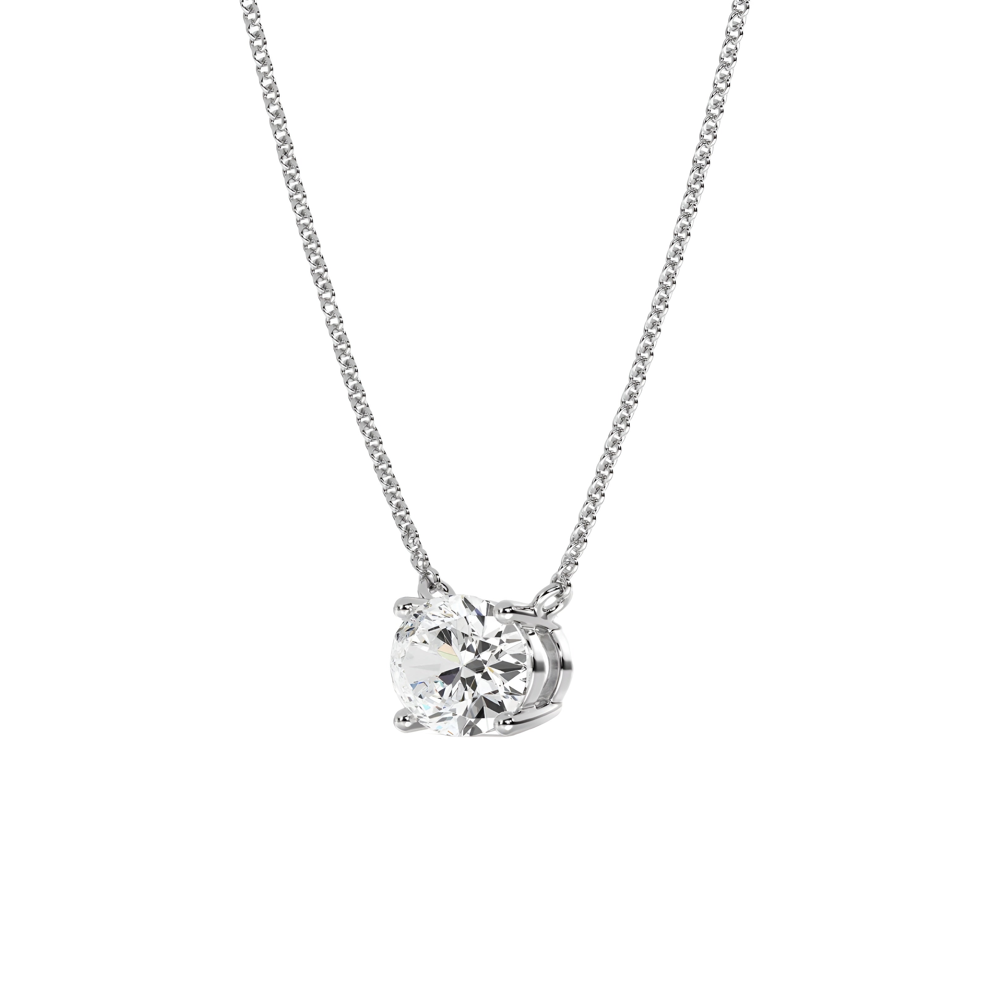 2.0ct Oval Solitaire Necklace