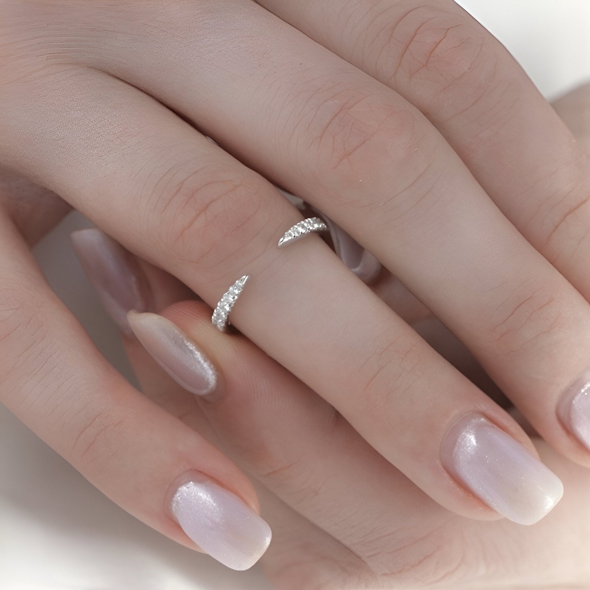 The Divine Arc™ Pavé Moissanite Gap Band MG ESSENCE