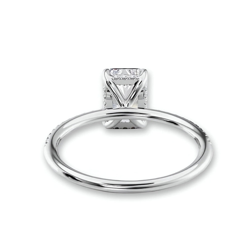 4.0CT Radiant Cut W/ Hidden Halo & Pavé Band MG ESSENCE