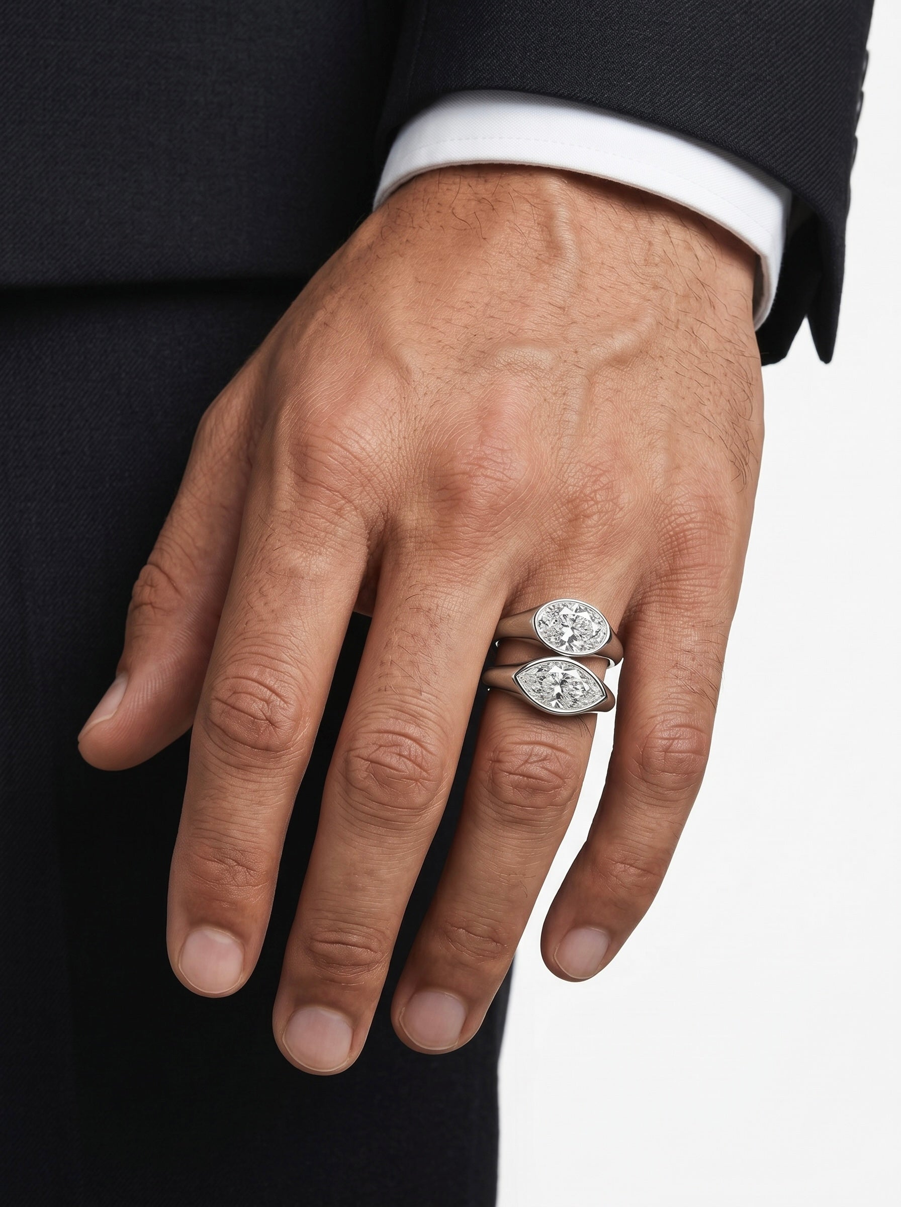 The Vanta Marquise Band in Sterling Silver