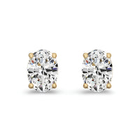 2.0ct Oval Brilliant Moissanite Studs – 9K Yellow Gold