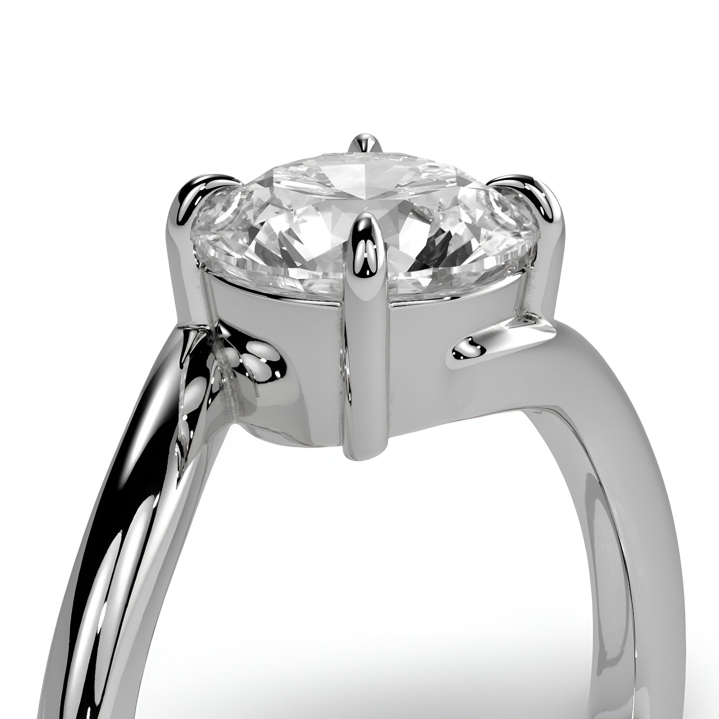 The Infinity Twist Solitaire Ring in Sterling Silver