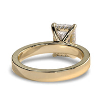 4.0ct Radiant Cut Hidden Halo Ring with 3mm Band in 9-18K Yellow Gold