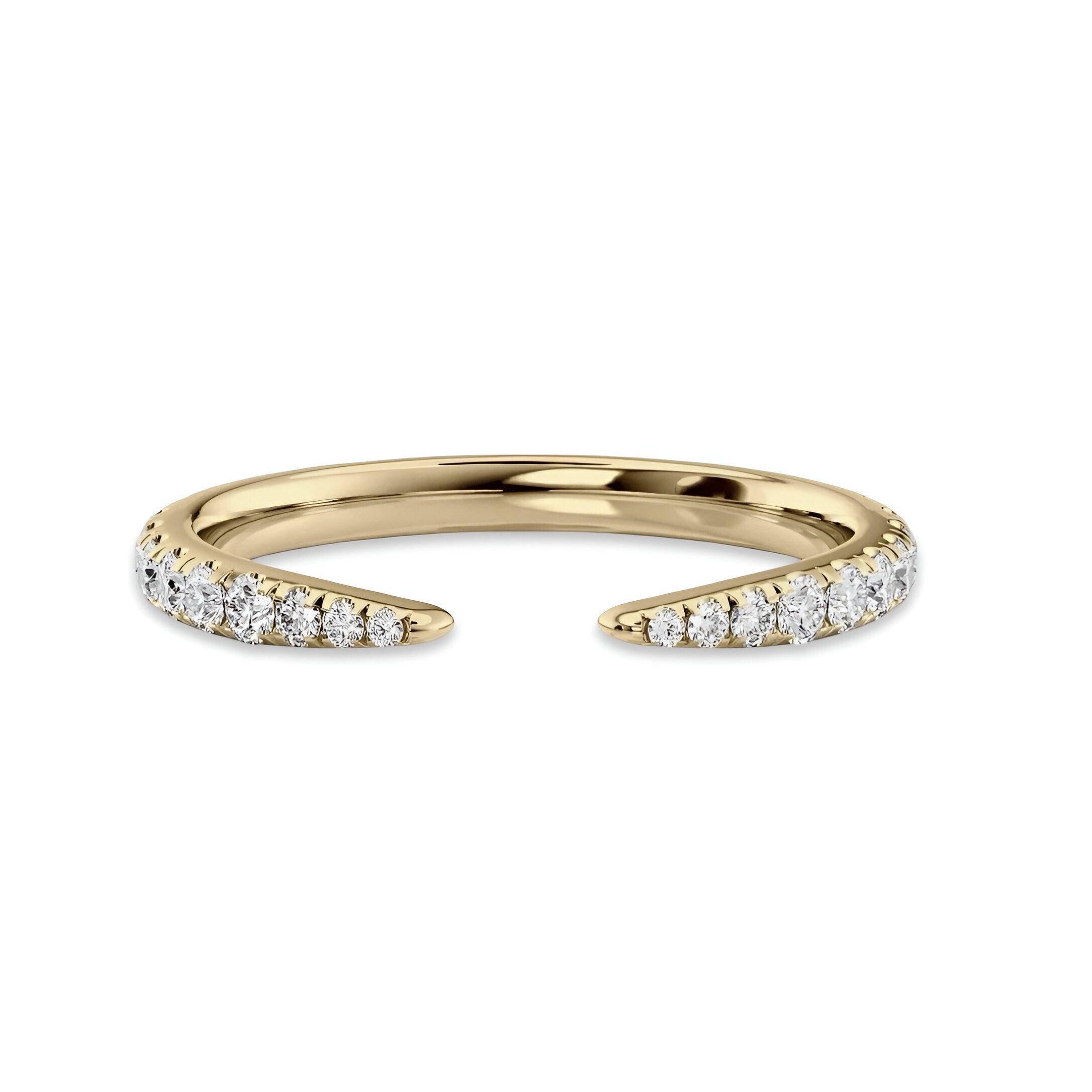The Divine Arc™ Pavé Moissanite Gap Band