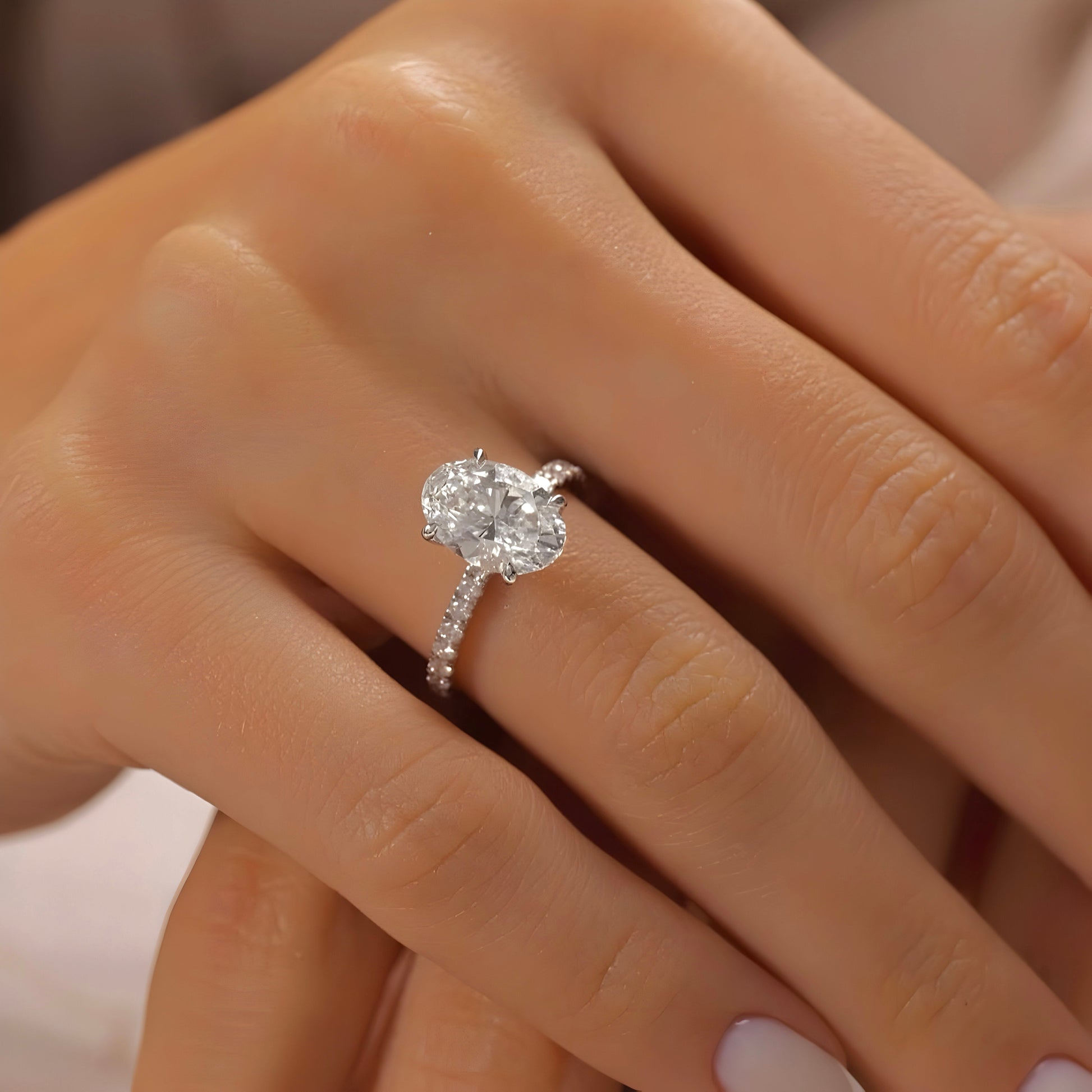 MG OLYSSIA®3.0 CT Oval Cut Ring - MG ESSENCE