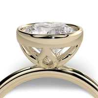 2.0ct Premium Round Brilliant Solitaire Ring – Bezel with Petal Prongs | 9K–18K Yellow Gold
