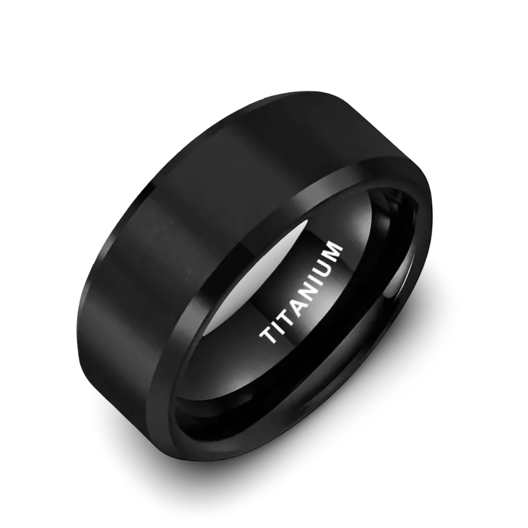 Sinister Knox Black Titanium Wedding Ring - MG ESSENCE