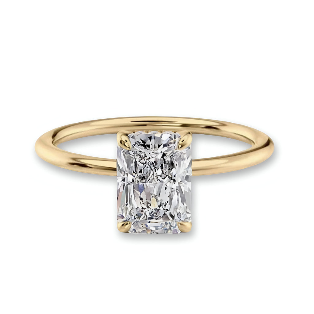 3.0CT Radiant Cut W/ Hidden Halo Ring MG ESSENCE