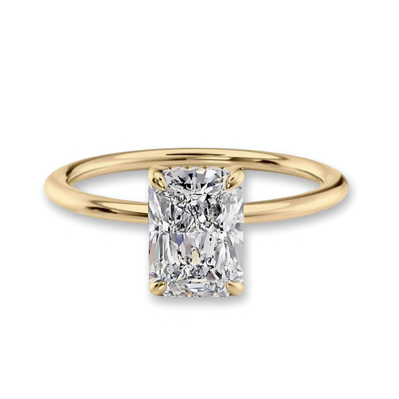 3.0CT Radiant Cut W/ Hidden Halo Ring