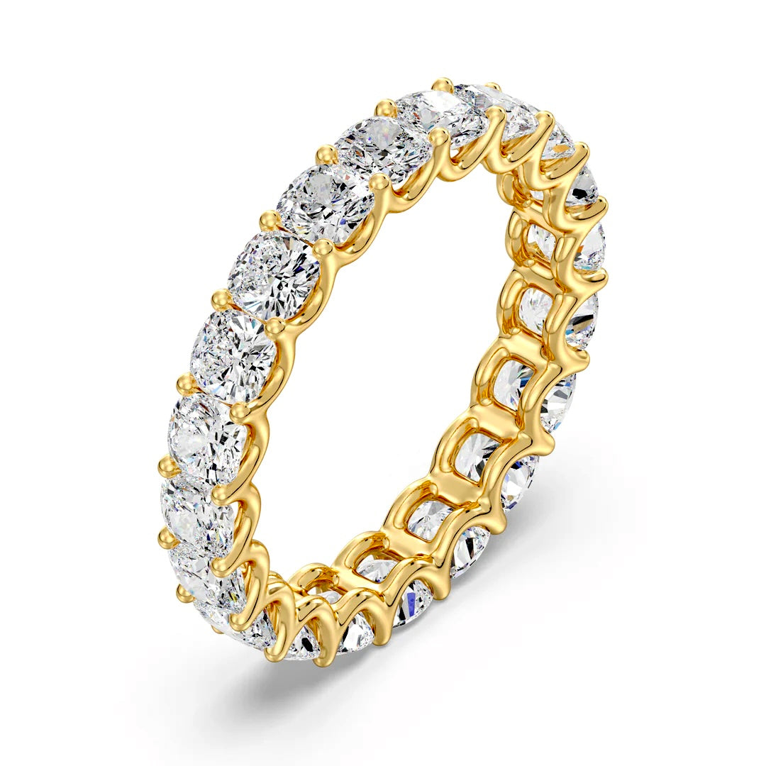 18k Gold Plated Band with Moissanite Stones