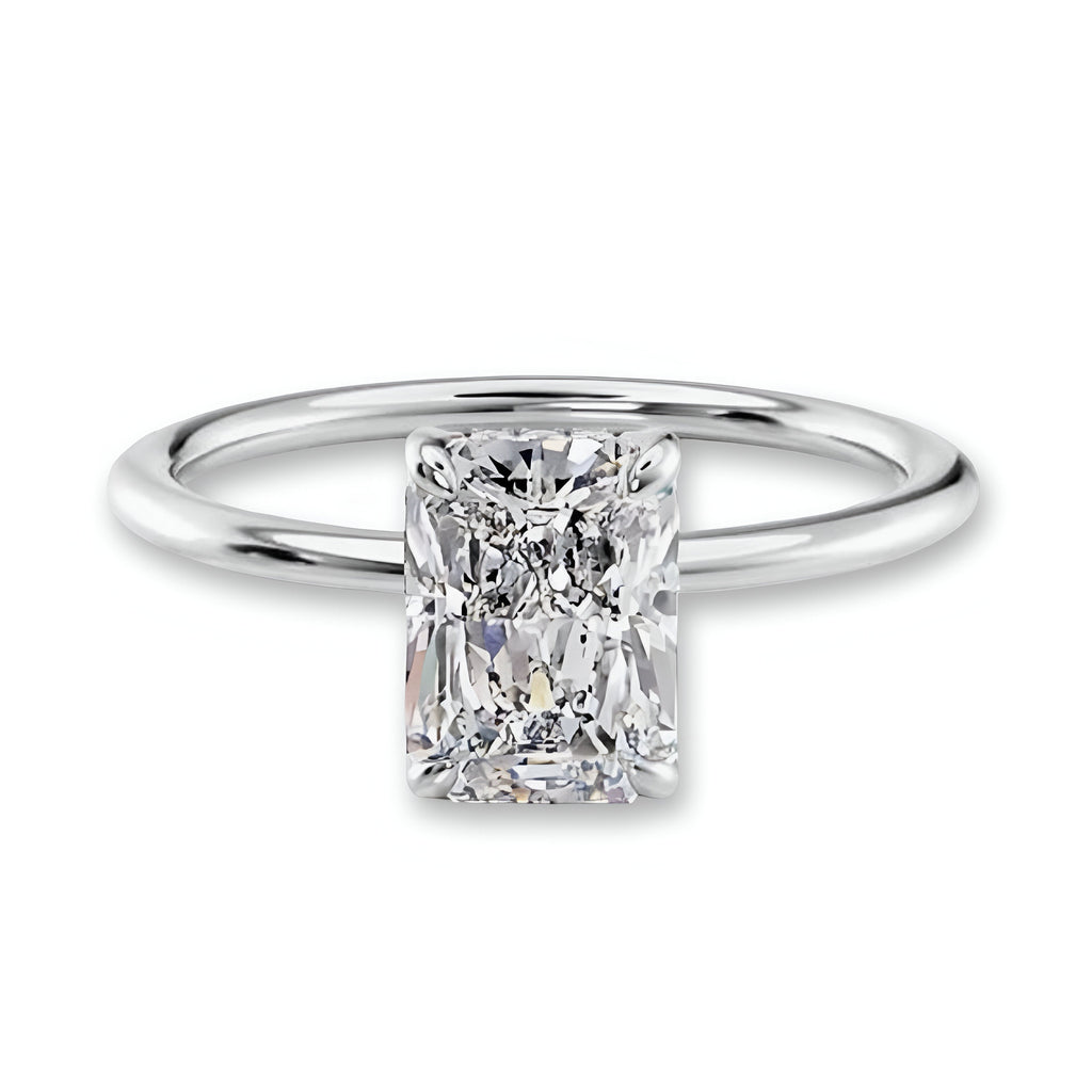4.0CT Radiant Cut W/ Hidden Halo Set in Pavé MG ESSENCE
