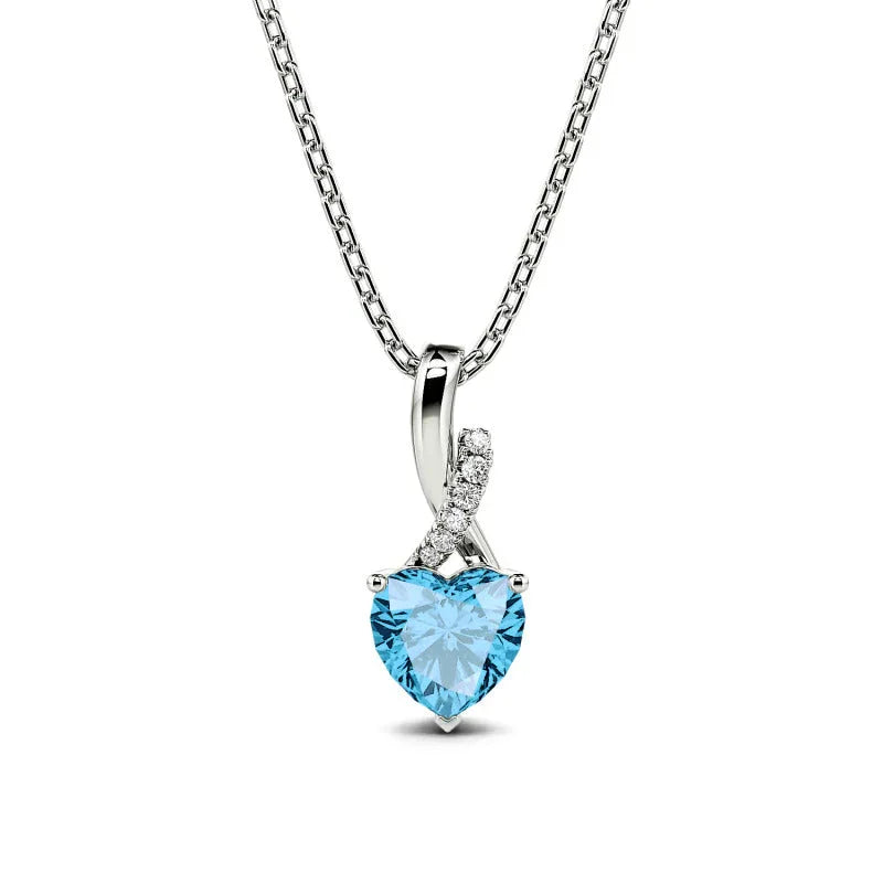 Blue Princess Heart Necklace