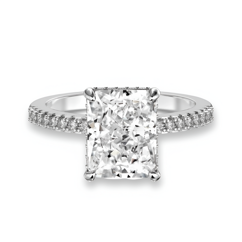 MG Vanter Glow 4.0CT Radiant Cut W/ Hidden Halo & Pavé MG Essence