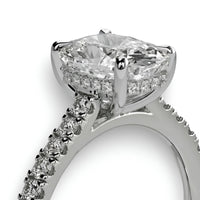 3.0CT Cushion Cut Hidden Halo Pavé Solitaire Ring
3mm Pavé Band | White Gold