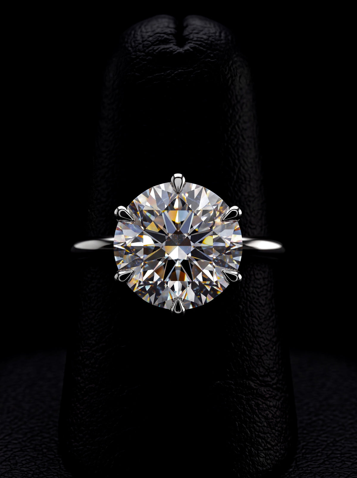 2.0ct Premium Round Brilliant Solitaire • 6-Claw Tiffany Setting — Sterling Silver & White Gold MG ESSENCE