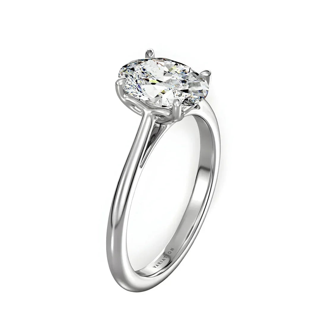 3.0CT OVAL CUT W/ SHARED PRONG PAVE BAND - MG ESSENCE