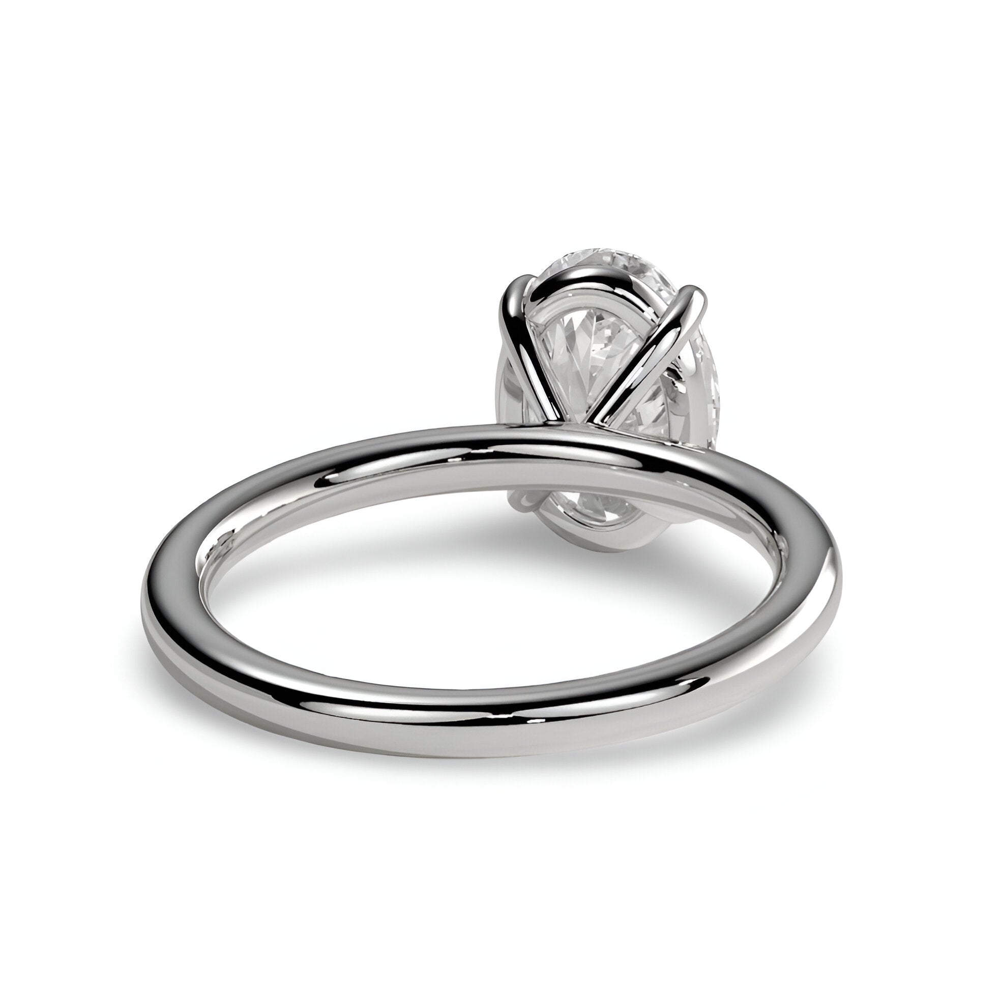 1.0ct Oval Cut Solitaire Ring – Classic Solitaire Setting | Sterling Silver or White Gold