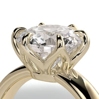 2.0ct Round Brilliant Solitaire with Petal-Style Six-Prong Setting – 9–18K Yellow Gold