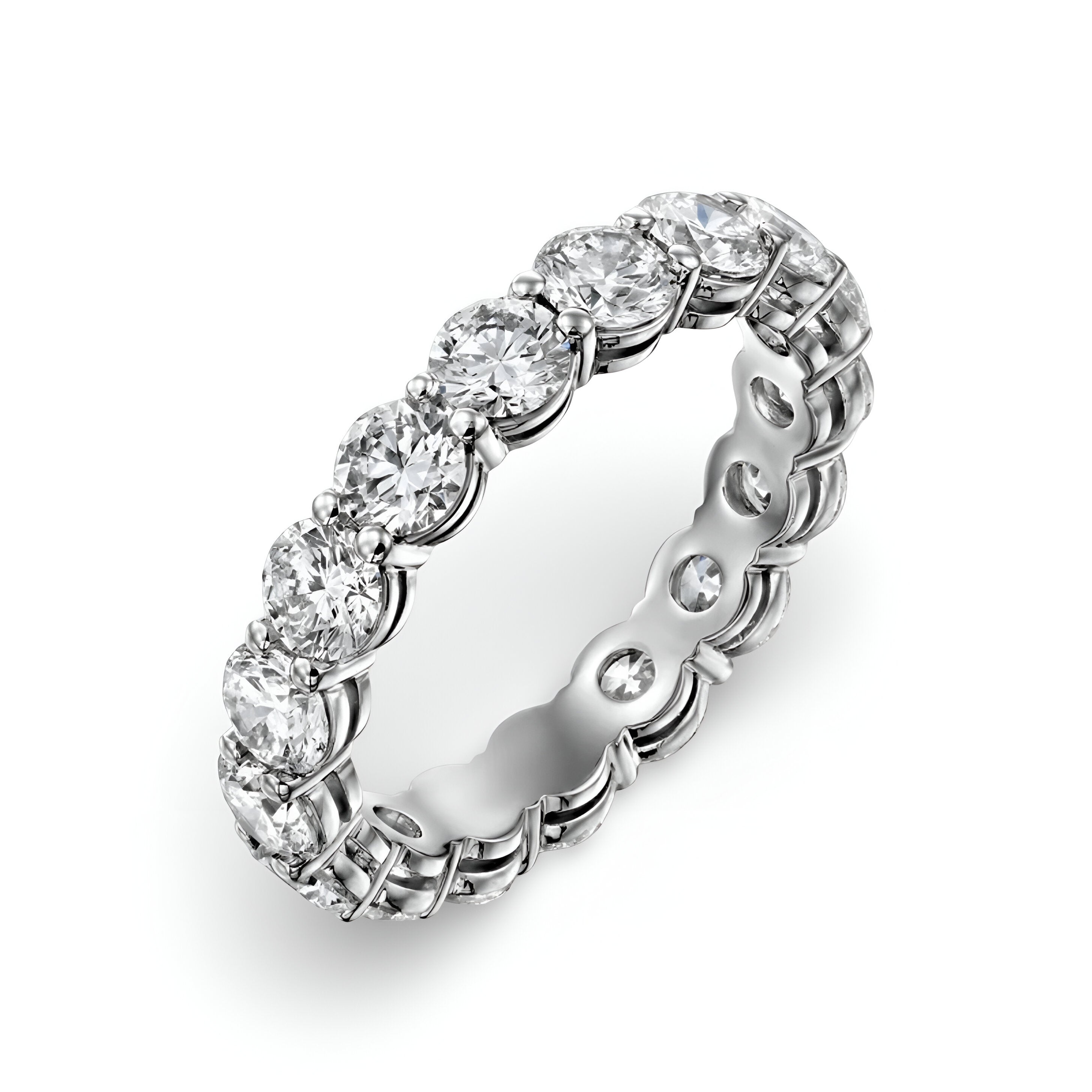 Round Brilliant Full Eternity Band – 0.50ct Per Stone | Sterling Silver
