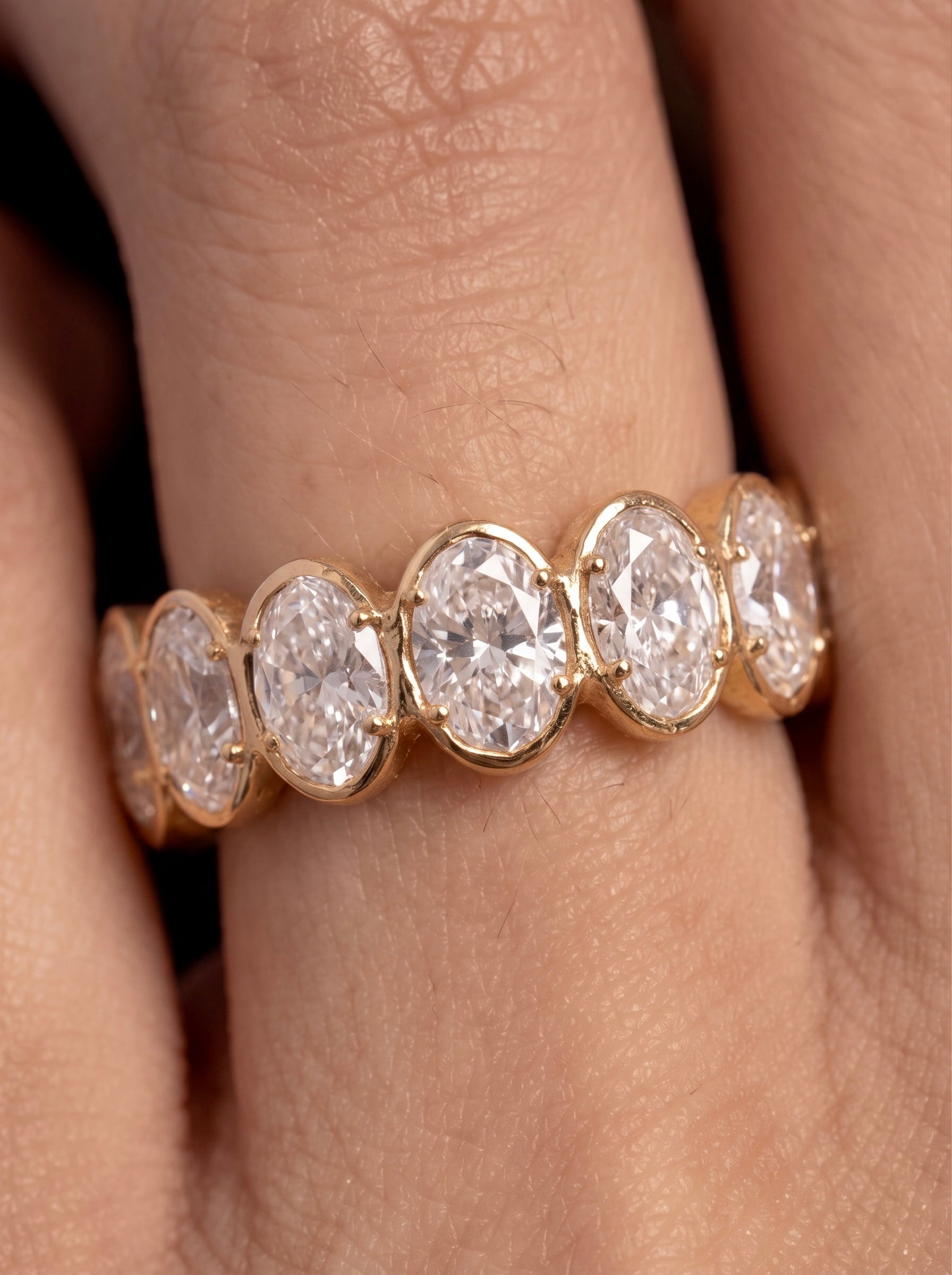 The Oval Bezel Eternity Line Band