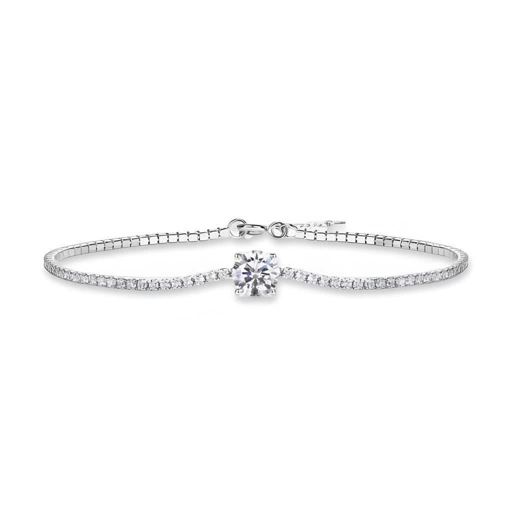 The Lumina Bracelet – Sterling Silver with Center Moissanite MG ESSENCE