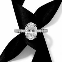 The Signature Oval Pavé Ring in Sterling Silver