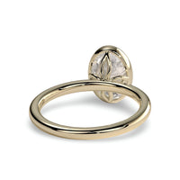 2.0 Ct Oval Bezel Ring with Petal Gallery – 9–18K Yellow Gold
