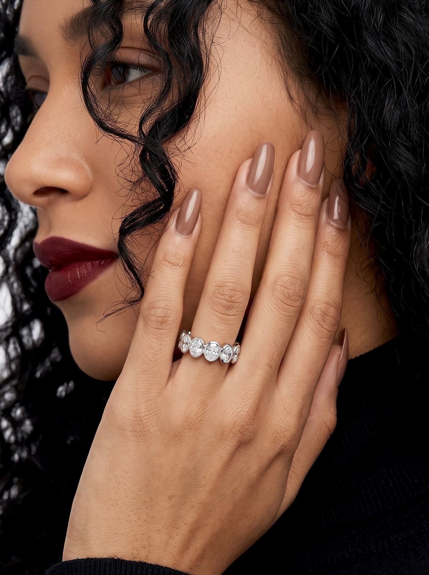 The Oval Bezel Eternity Line Band