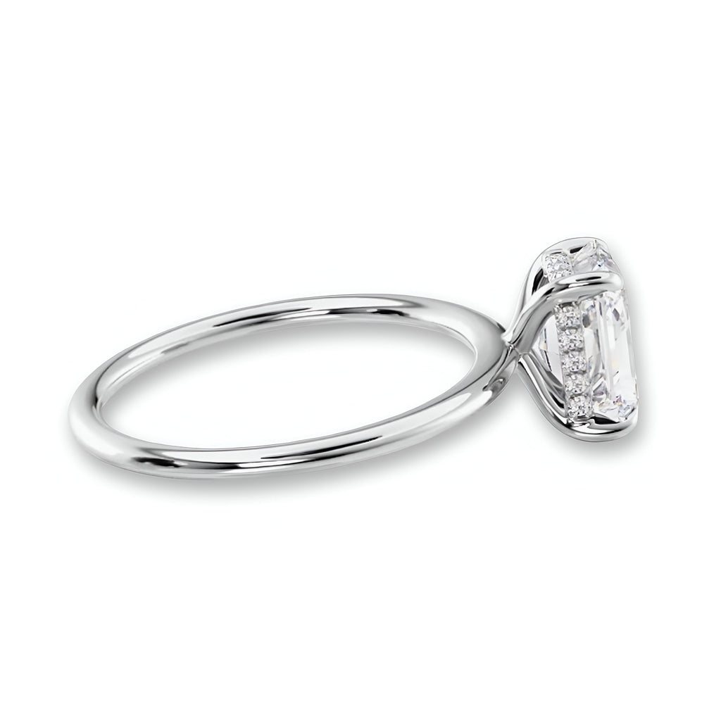 4.0CT Radiant Cut W/ Hidden Halo Set in Pavé MG ESSENCE