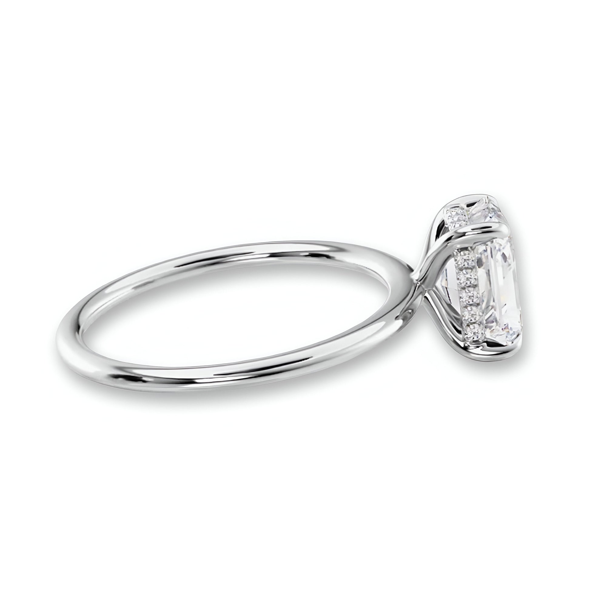 4.0CT Radiant Cut W/ Hidden Halo Set in Pavé MG ESSENCE