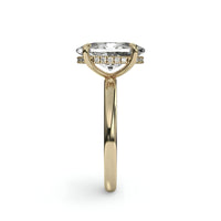 MG SOLARA™ 5.0ct Oval Cut Solitaire with Hidden Halo — 9K–18K Solid Gold