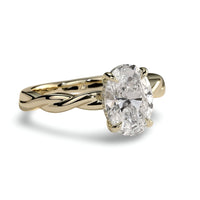 3.0ct Oval Cut Hidden Halo Twisted Shank Solitaire Ring – 9-18K Yellow Gold