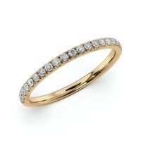 Round Brilliant Half Pavé Band – 0.10ct Stones | 9kt / 14kt Yellow Gold