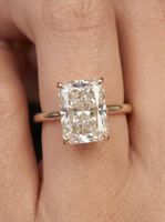 3.0ct Radiant Cut Low-Set Hidden Halo Solitaire Ring - 9K-18K Yellow Gold