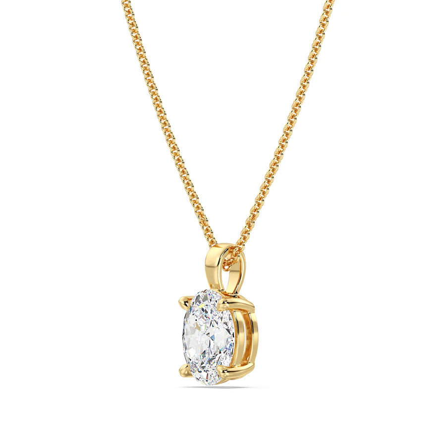 2CT Vivid Aura Gold Necklace