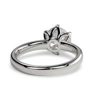 2.0ct Round Brilliant Solitaire with Petal-Style Six-Prong Setting - Sterling Silver & 9-14K White Gold
