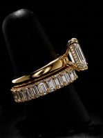 3.0CT Emerald-Cut Moissanite · Hidden Halo · 3.5mm Solitaire Band · Emerald-Cut Eternity Band · Solid Yellow Gold