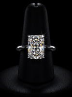 3.0CT Radiant-Cut Moissanite · Hidden Halo · Solitaire Setting · Sterling Silver / White Gold