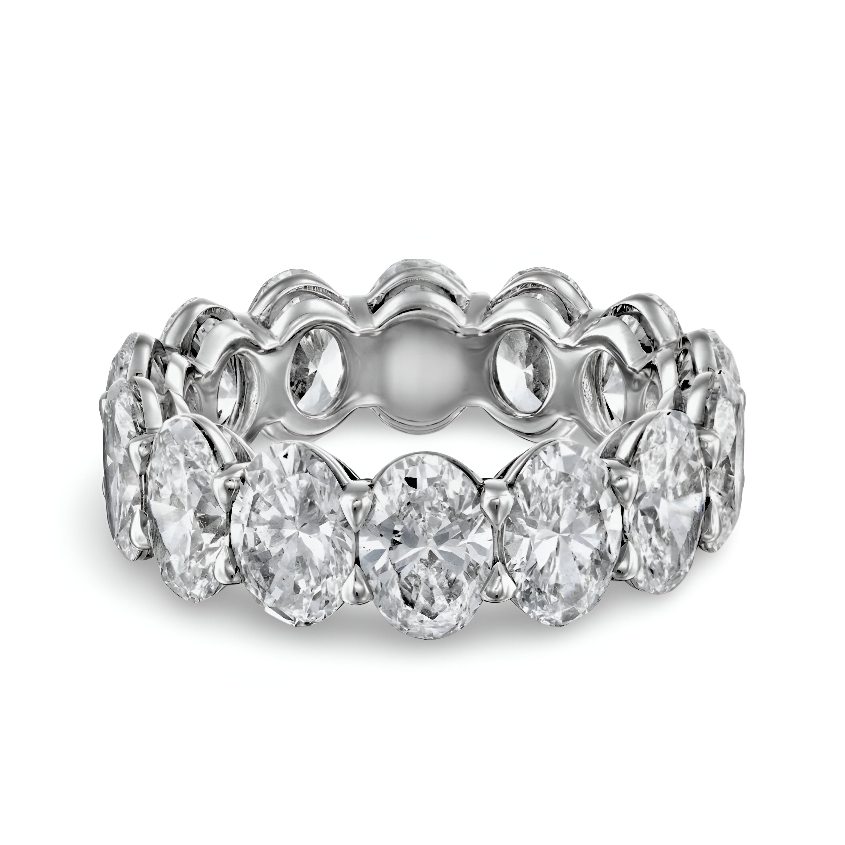 14ct Total Weight Oval Cut Full Eternity Band – 1ct Per Stone | Moissanite